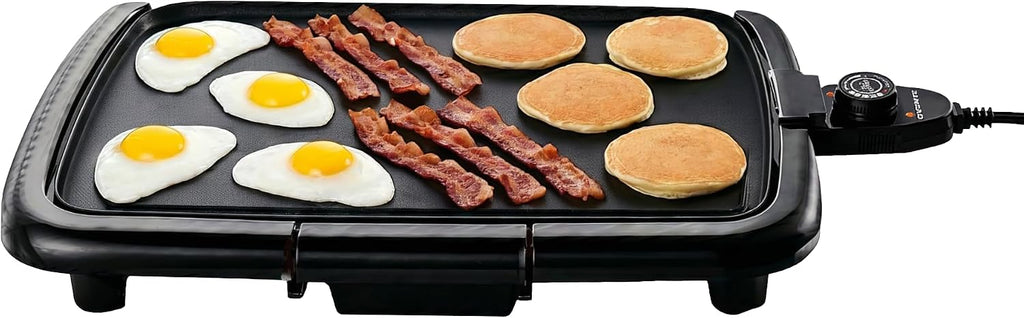 16x10 Inch Black Nonstick Adjustable Temp Griddle