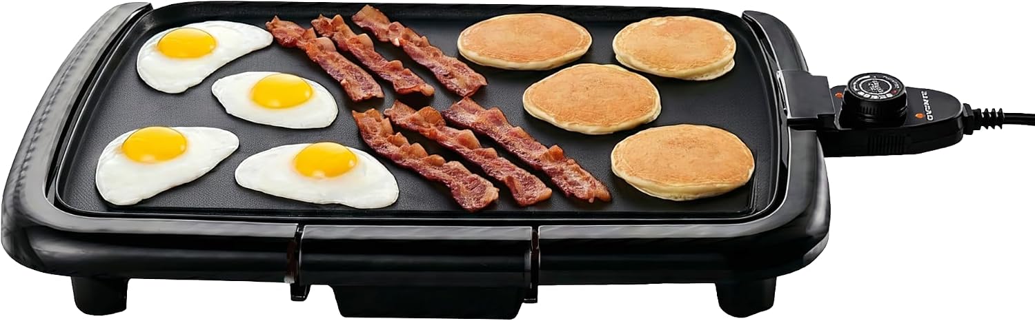 16x10 Inch Black Nonstick Adjustable Temp Griddle