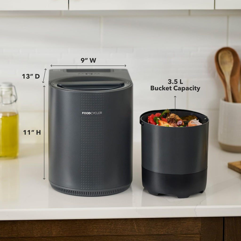 3.5L Grey Odorless Compact Countertop Kitchen Composter Bin