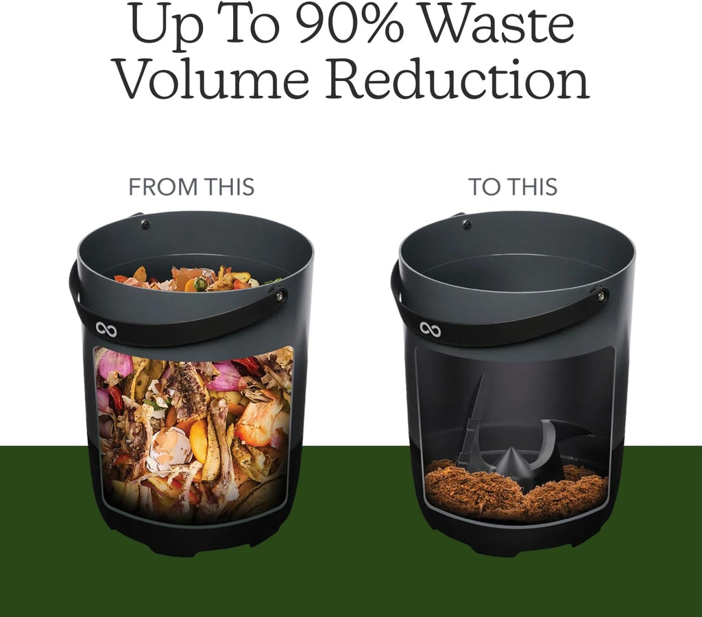 3.5L Grey Odorless Compact Countertop Kitchen Composter Bin