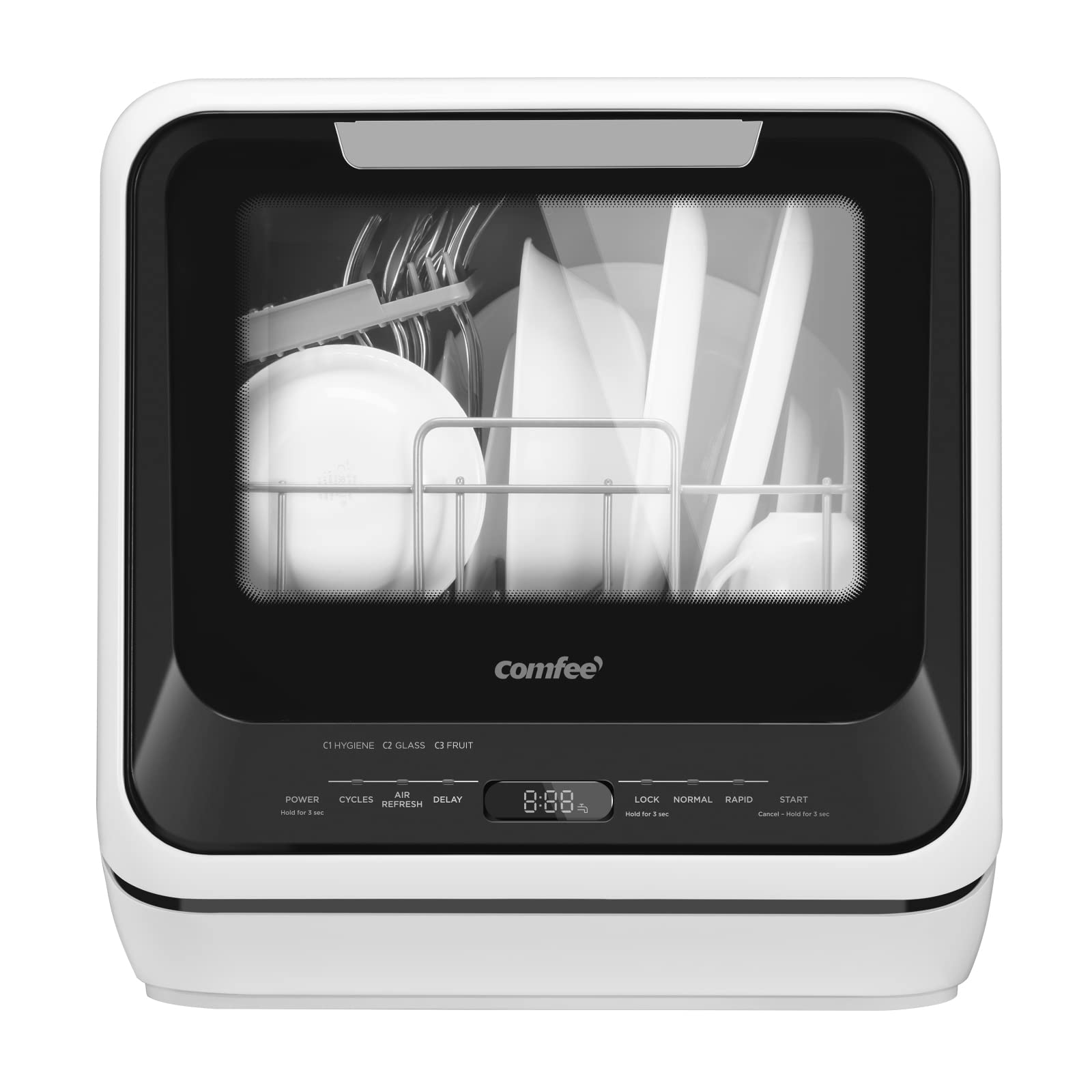 Portable Countertop Dishwasher 360° Dual Spray Air Dry
