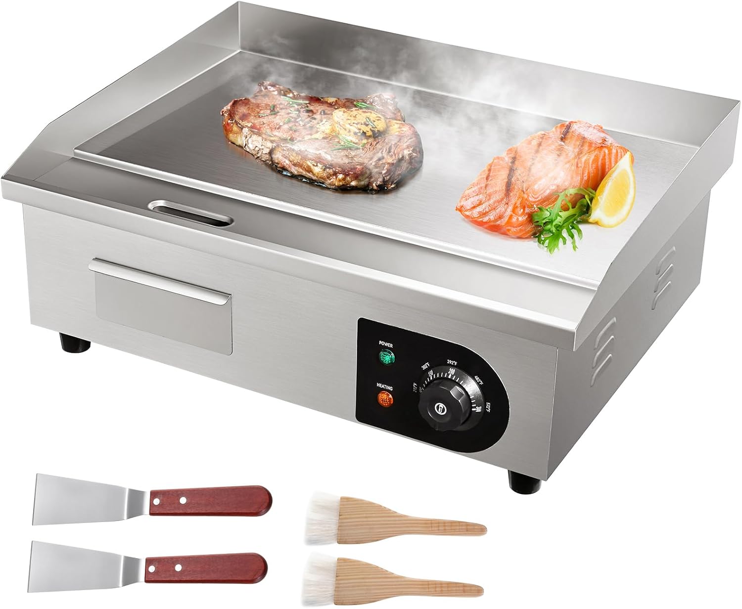 22 Inch 1600W Stainless Steel Commercial Griddle