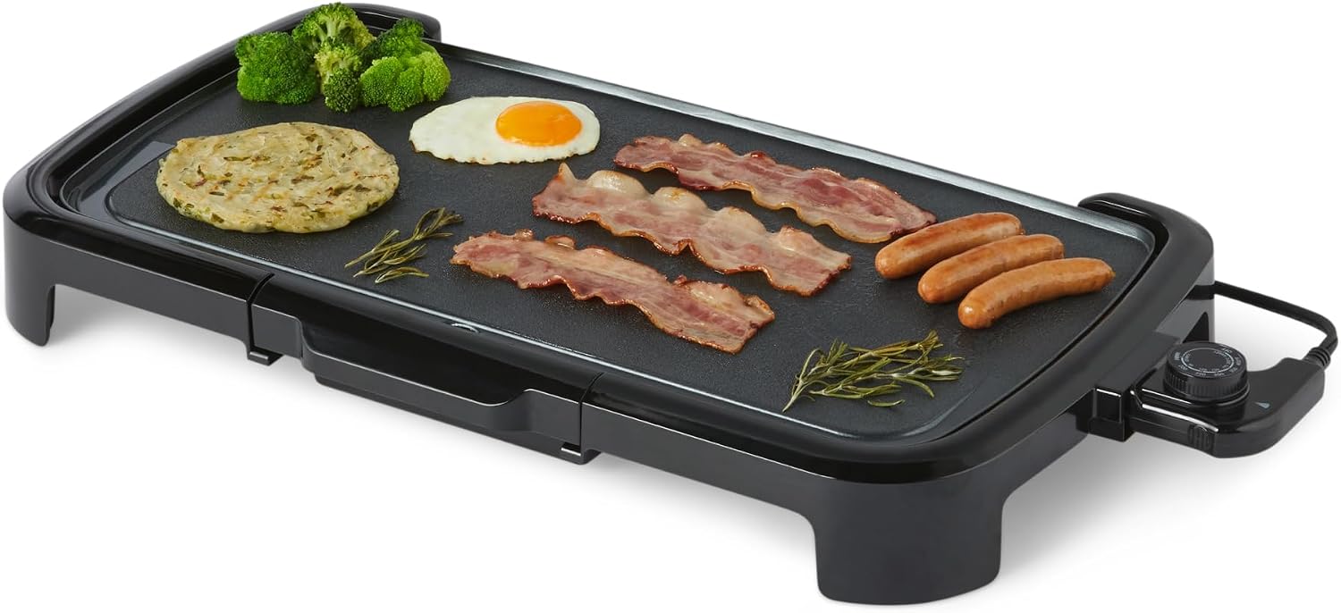 10x20 Inch Black Ceramic Nonstick Electric Griddle