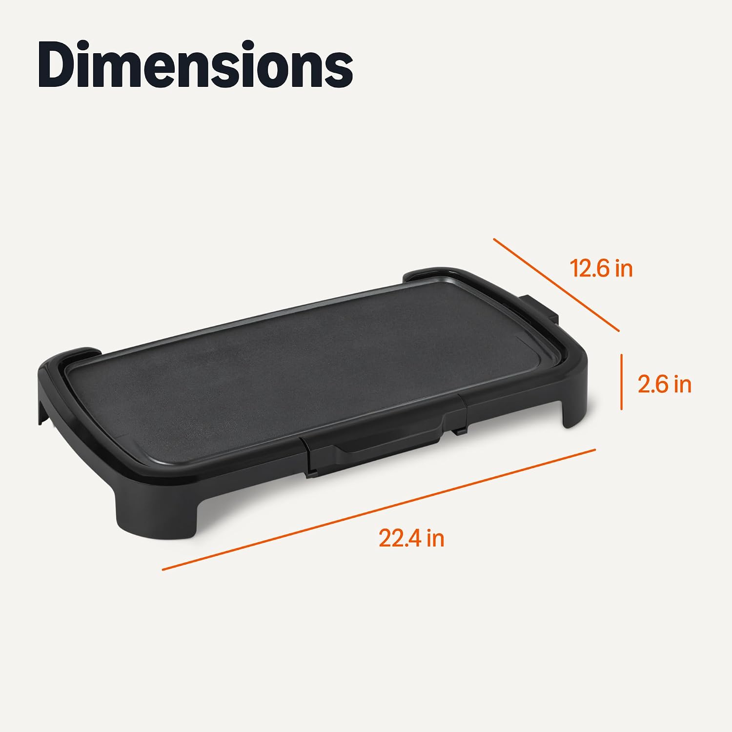 10x20 Inch Black Ceramic Nonstick Electric Griddle
