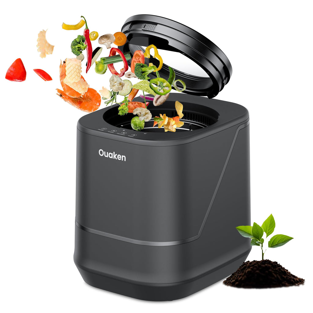 4L Black Smart Auto-Clean Odorless Countertop Kitchen Electric Composter