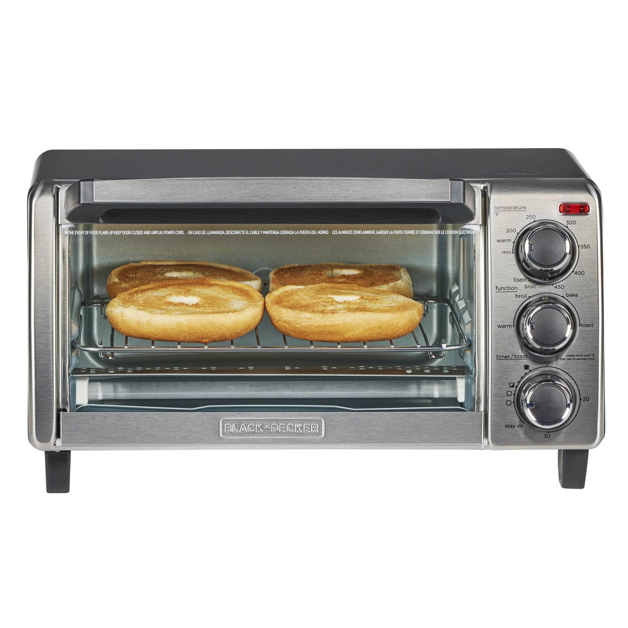 Silver Countertop Toaster Oven Compact Size