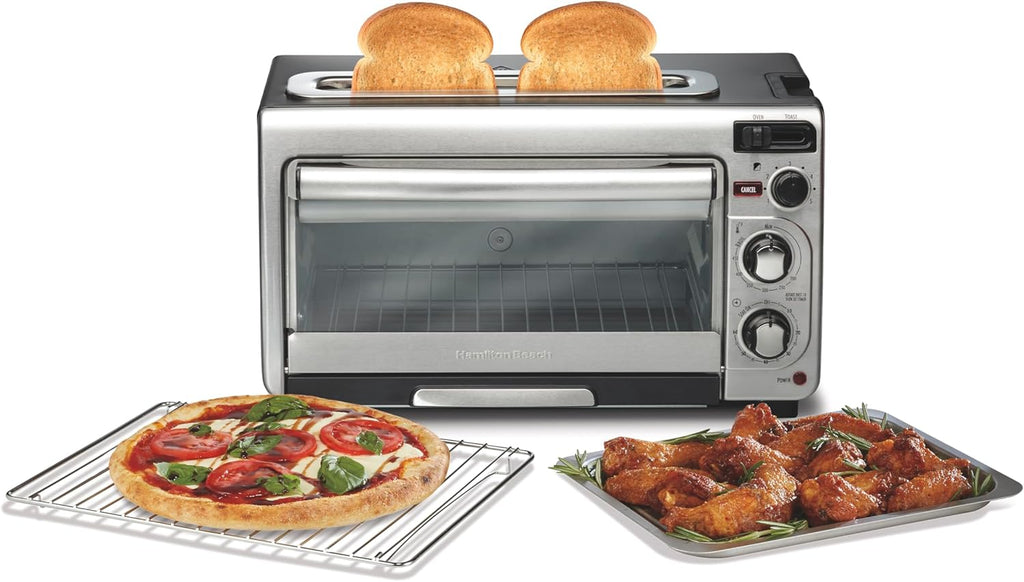 2-in-1 Stainless Steel Toaster Oven 60 Min Timer