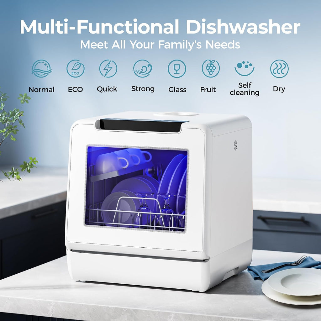 Portable Mini Dishwasher 8 Programs Self Clean Air Dry