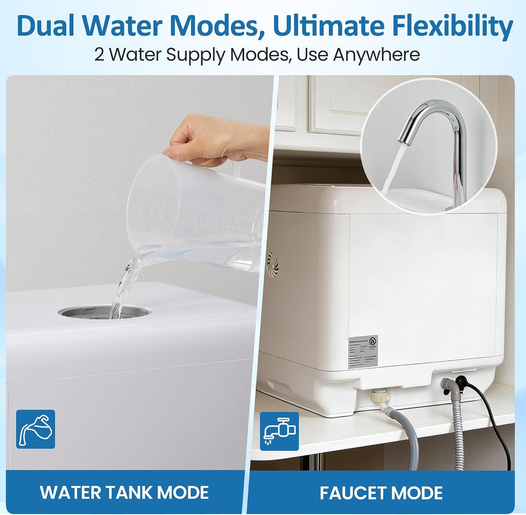 18 Inch Portable Dishwasher 6 Preset Modes Delay Start