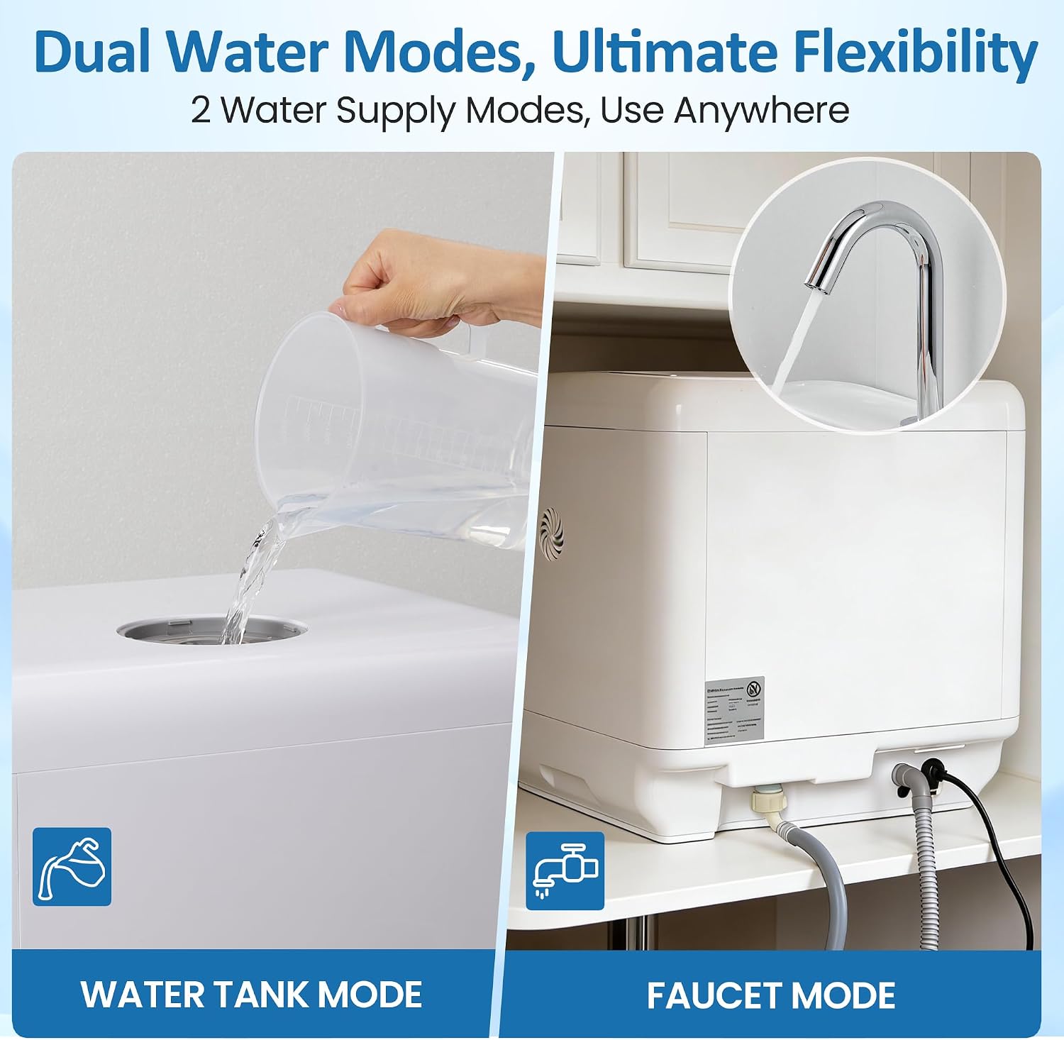 18 Inch Portable Dishwasher 6 Preset Modes Delay Start