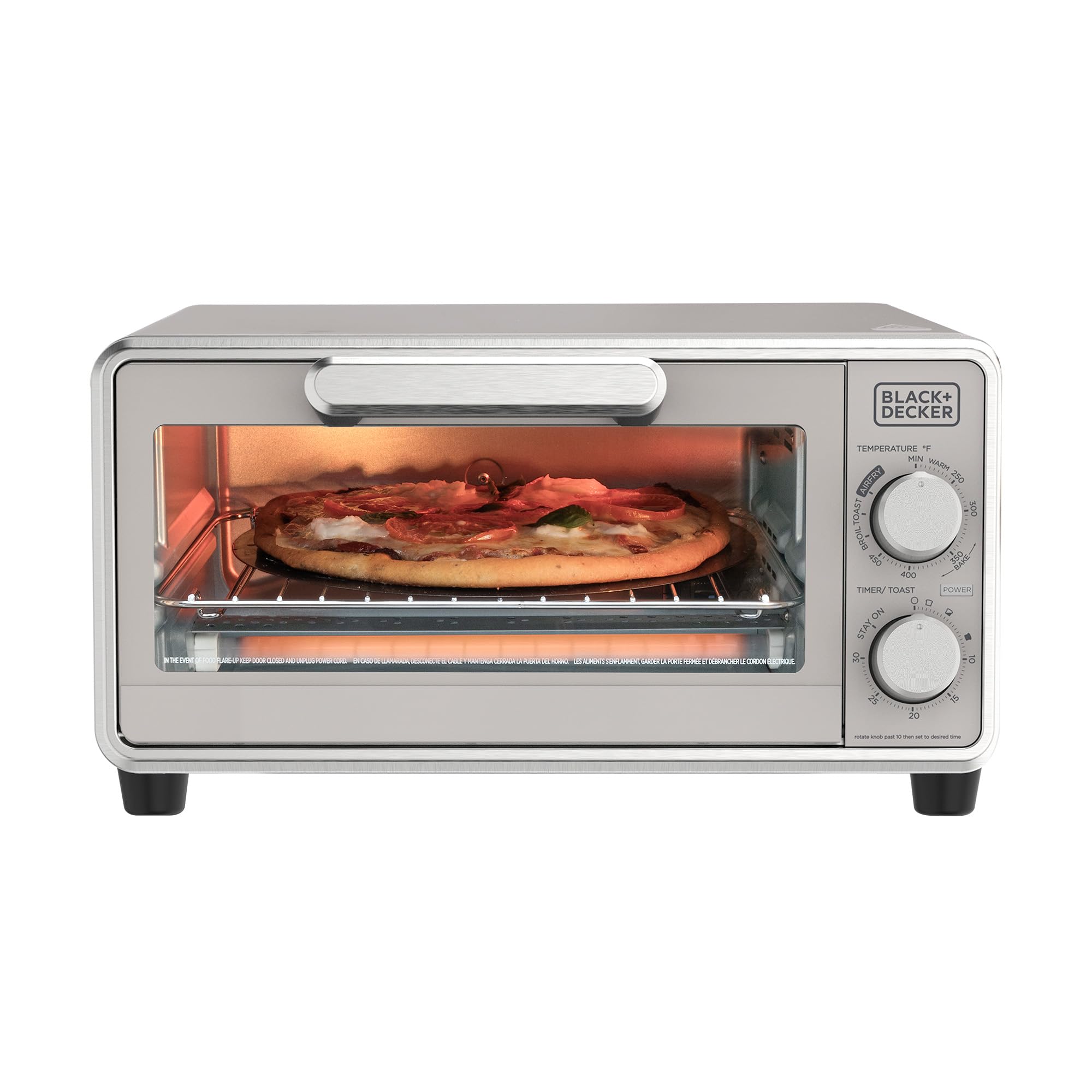 Silver Countertop Toaster Oven Compact Size
