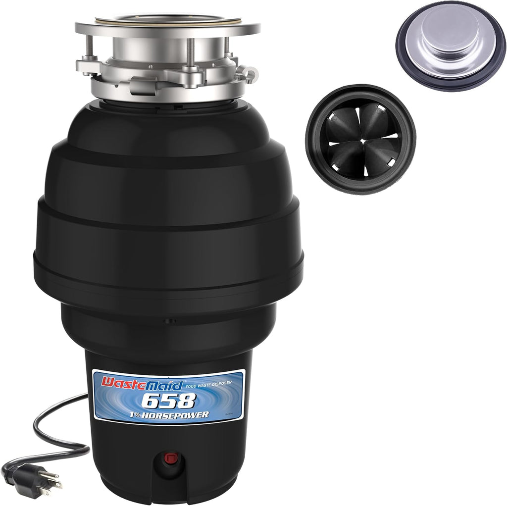 1-1/4 HP Black Anti-Jam Stainless Steel Garbage Disposal
