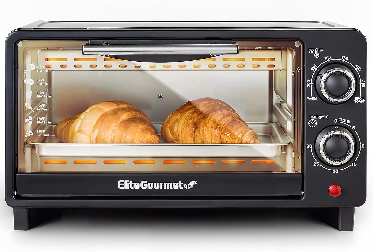 9L Black 4-Slice Countertop Toaster Oven