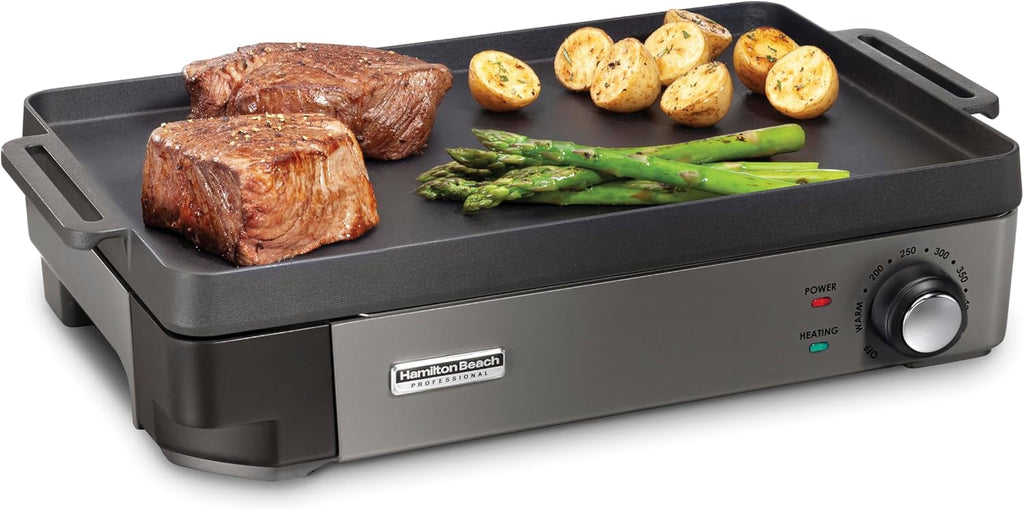 10x16 Inch Cast Iron Adjustable Temp Electric Griddle