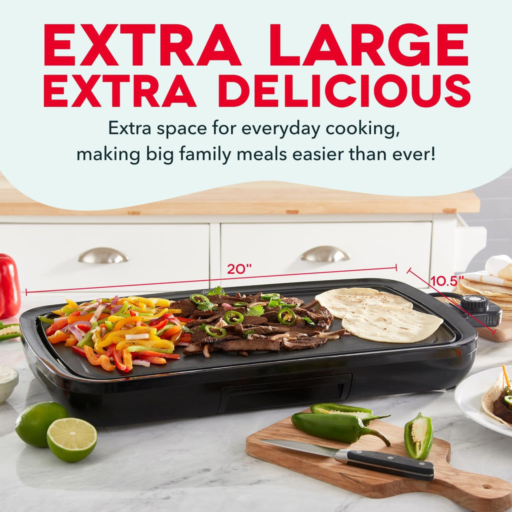 Black Nonstick Removable Plate Electric Griddle