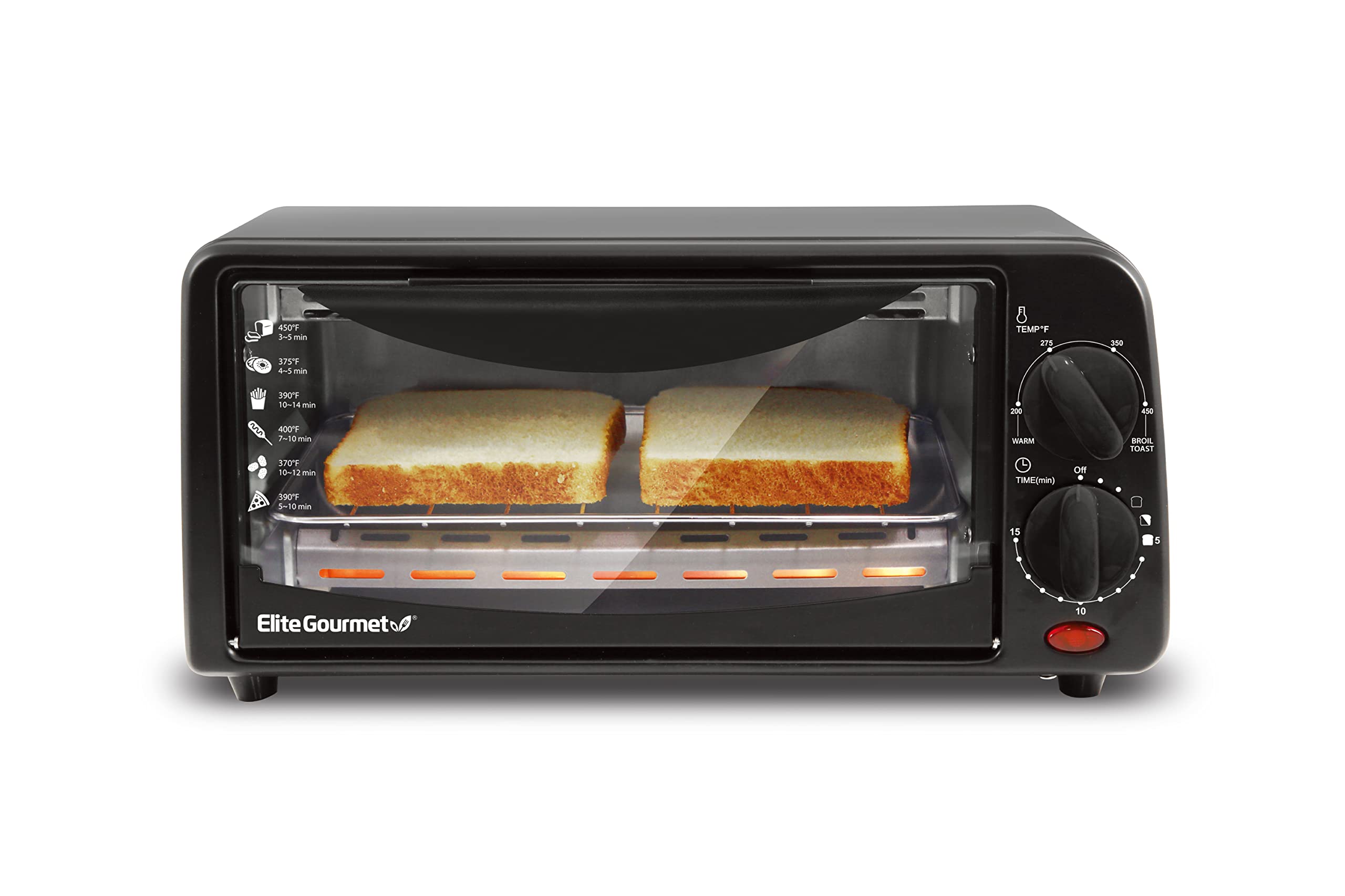 Black Compact 2-Slice Countertop Toaster Oven