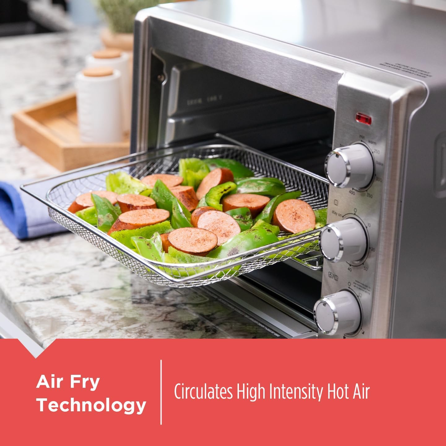 5-in-1 Stainless Steel 6-Slice Air Fry Toaster Oven