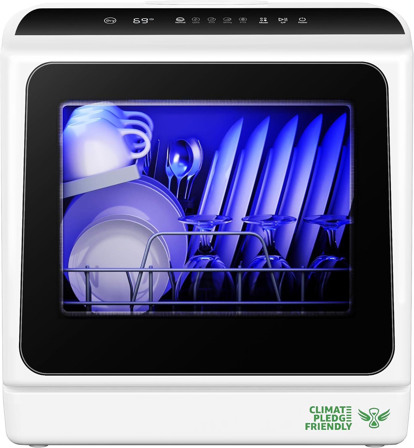 Portable Mini Dishwasher with 6 Wash Modes High Temp Air Dry