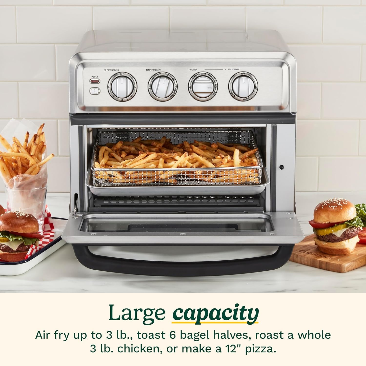 1800W 8-in-1 Stainless Steel Air Fryer Toaster Oven