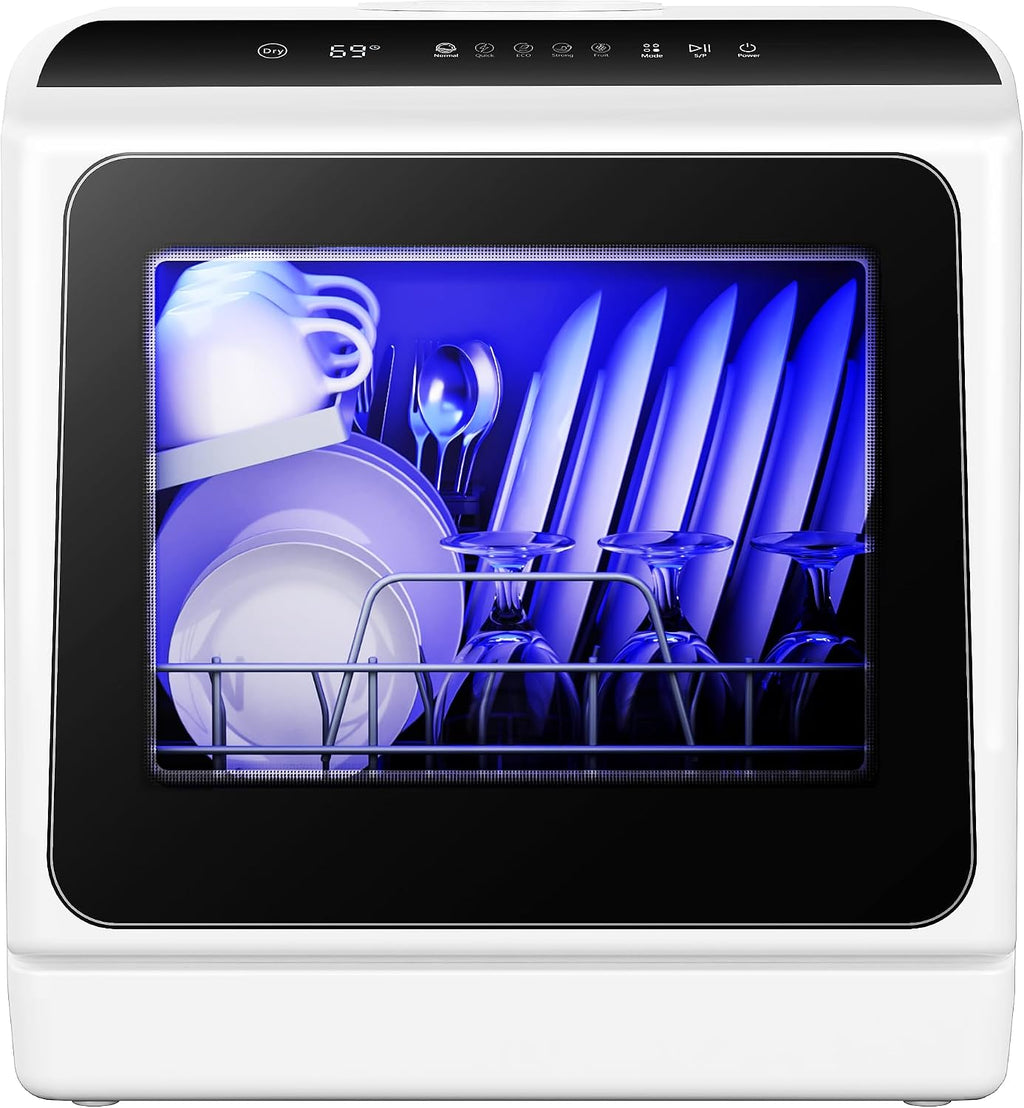 Black Portable Mini Dishwasher 6 Programs Air Dry