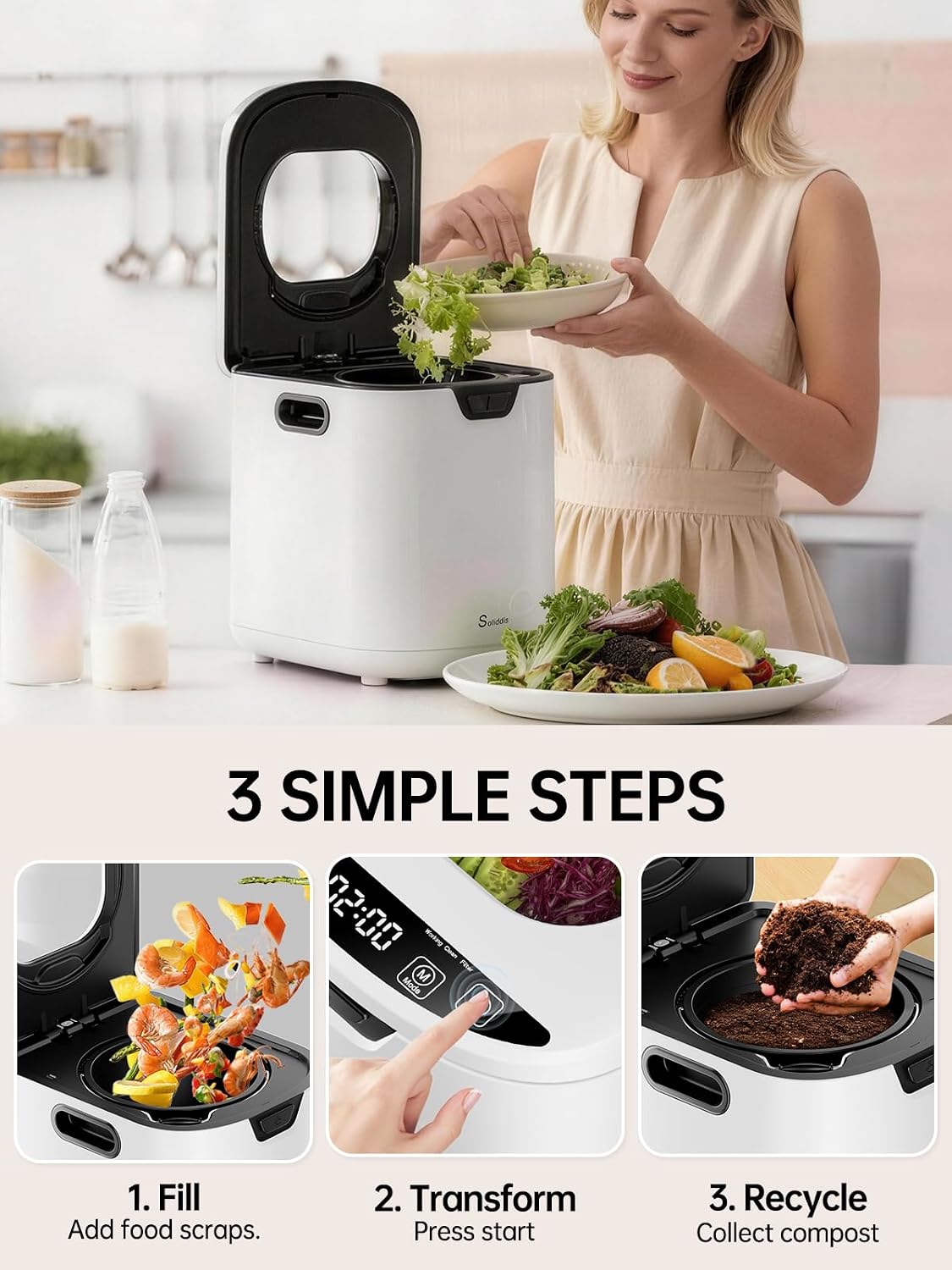 4.2L Self-Cleaning Odorless Countertop Kitchen Composter