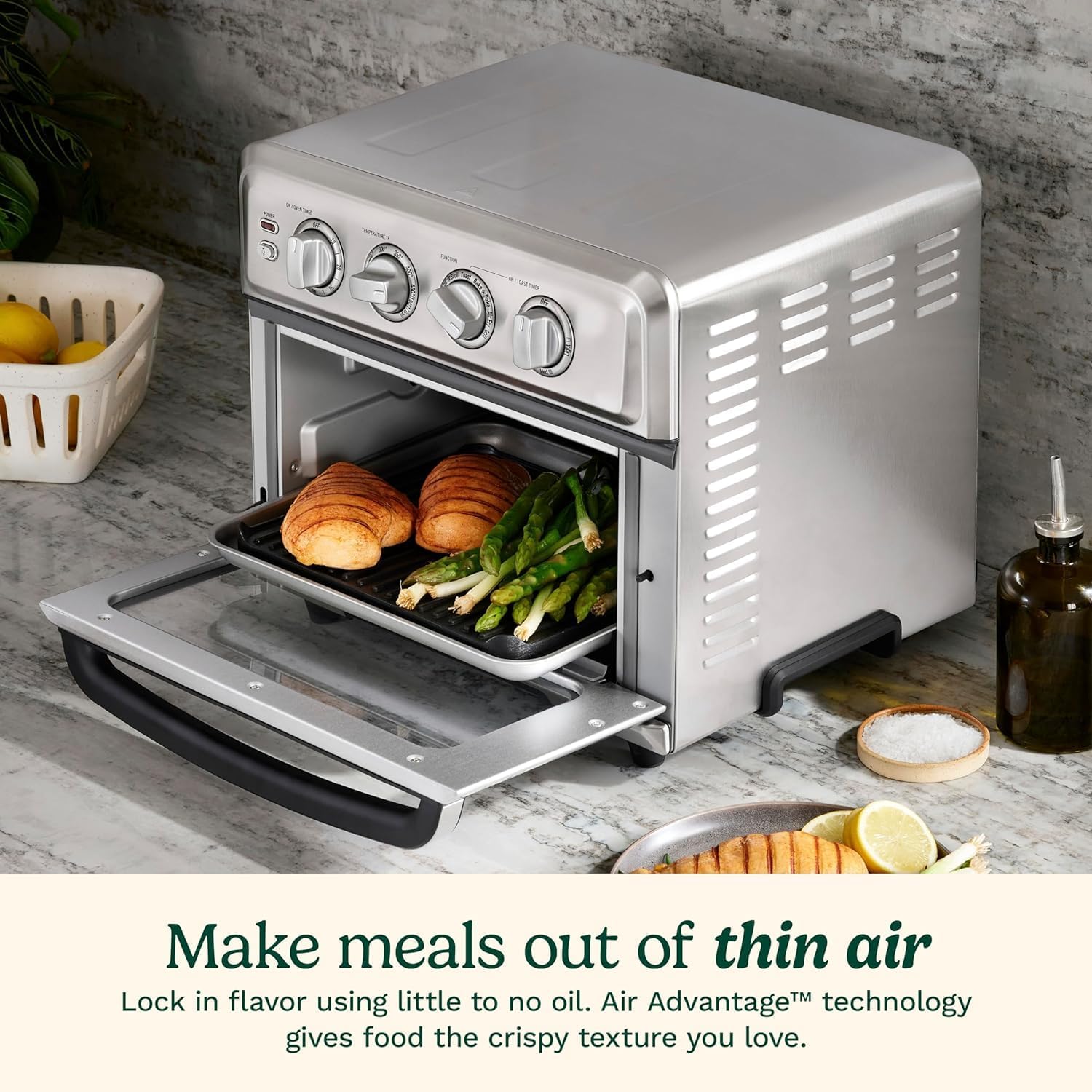 1800W 8-in-1 Stainless Steel Air Fryer Toaster Oven