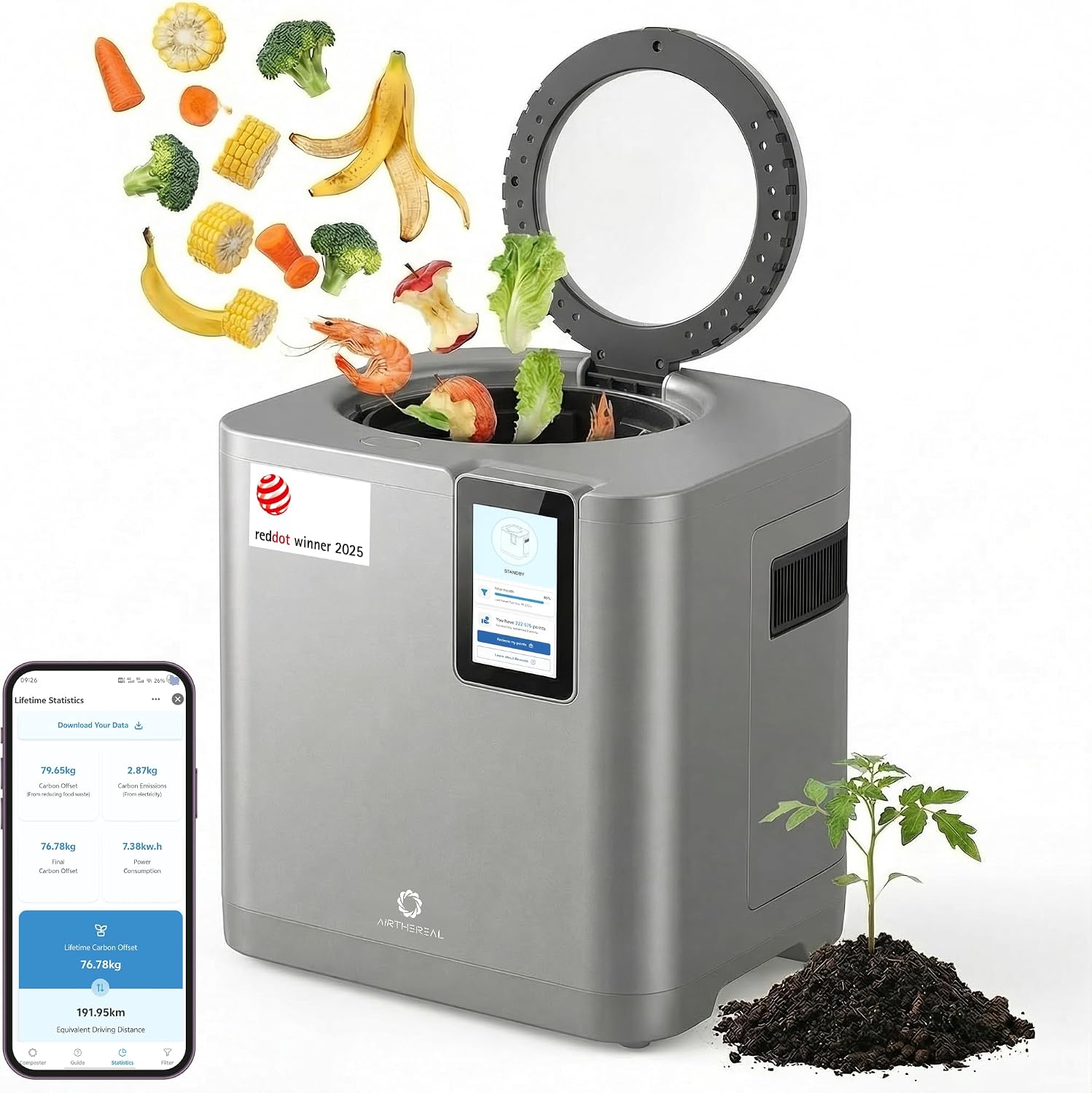 5L WiFi Smart Self-Cleaning Electric Kitchen Composter