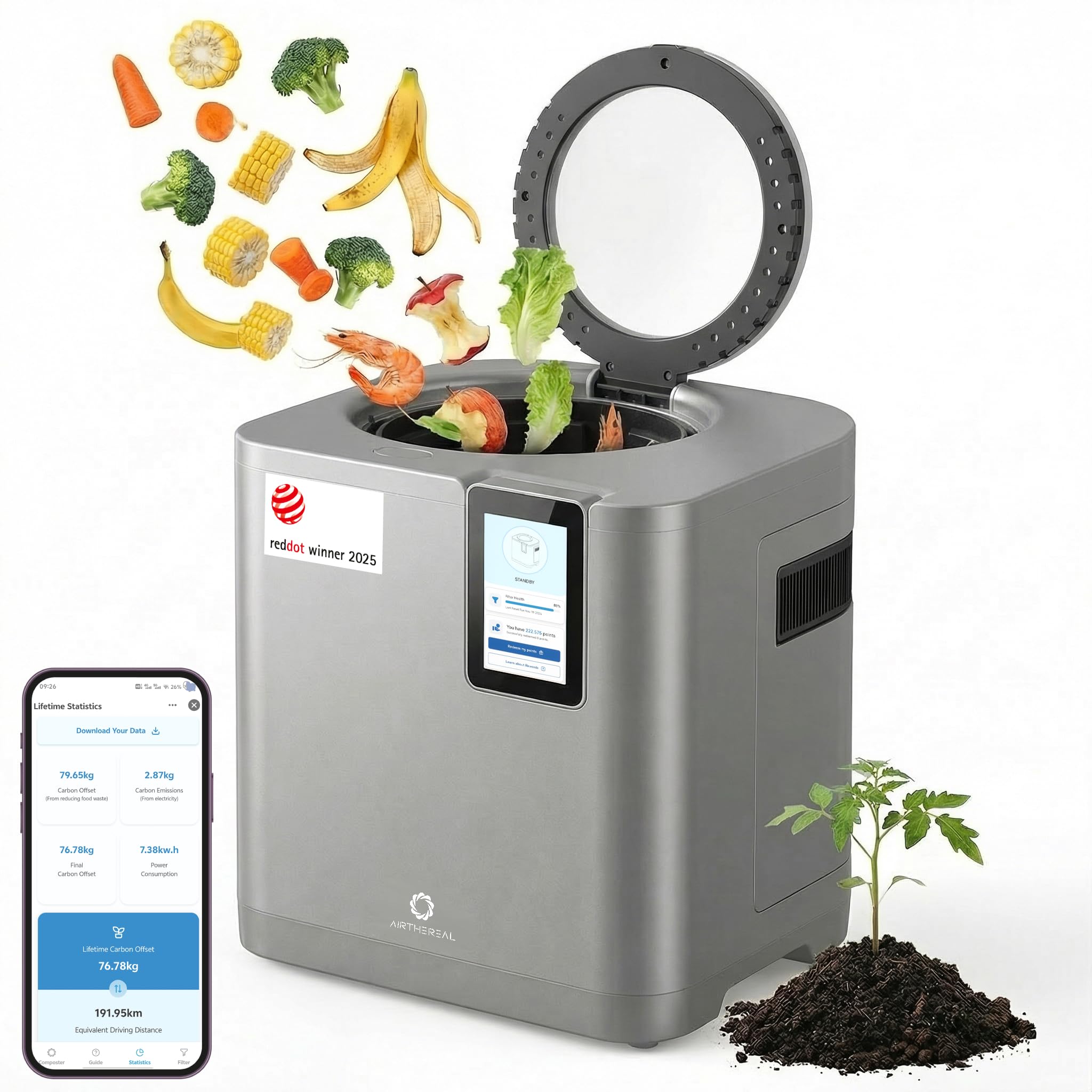 5L WiFi Smart Self-Cleaning Electric Kitchen Composter