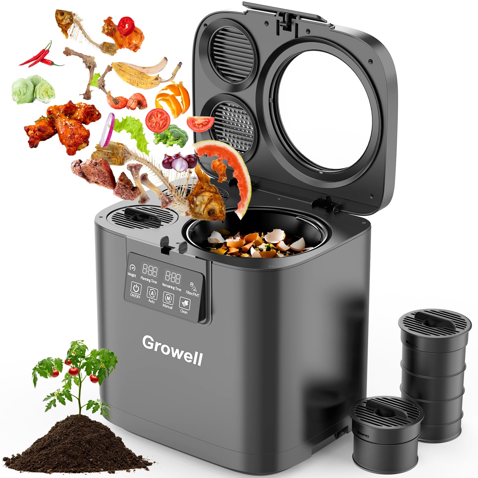 4L Smart Auto-Clean Odorless Indoor Kitchen Electric Composter Machine