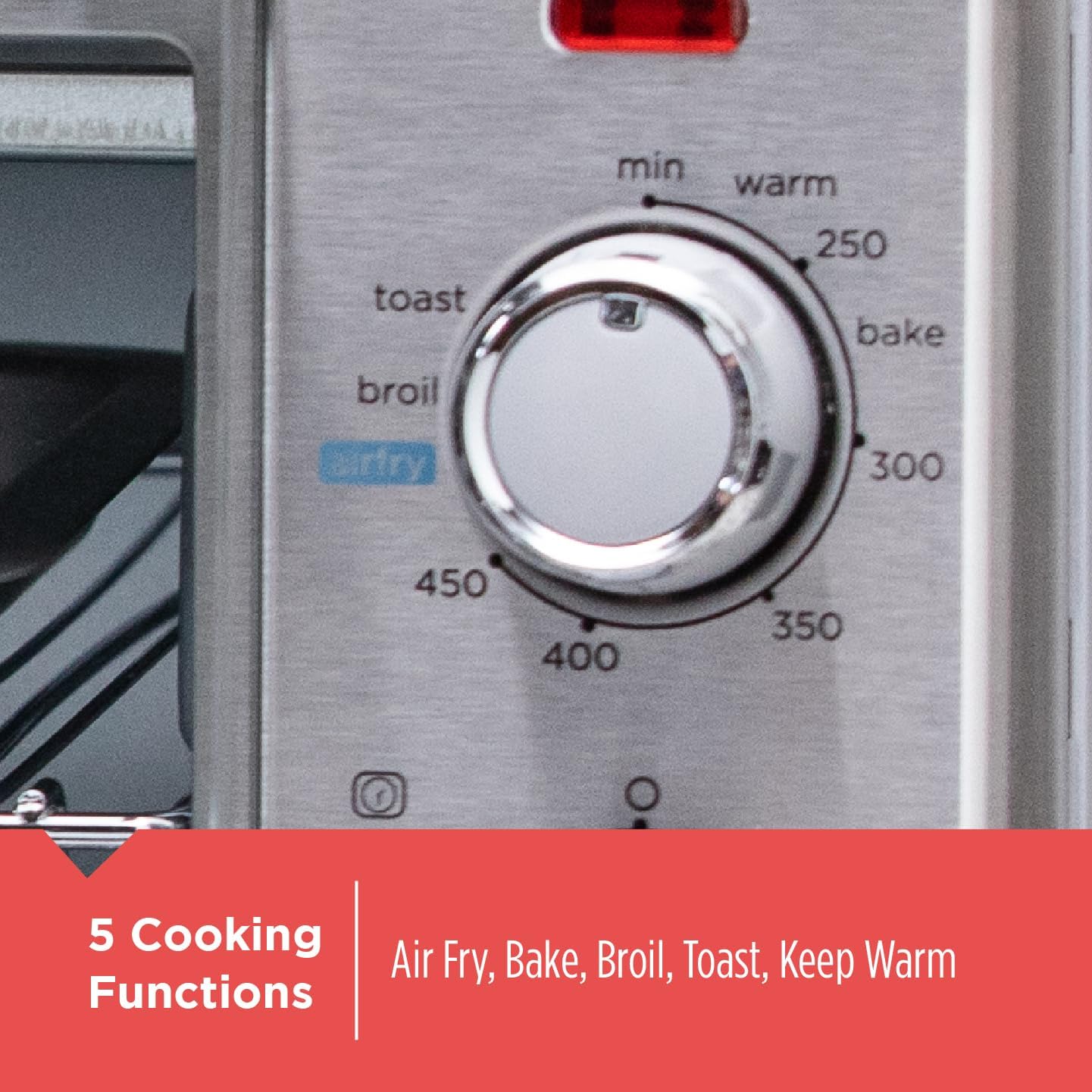 5-in-1 Stainless Steel 6-Slice Air Fry Toaster Oven