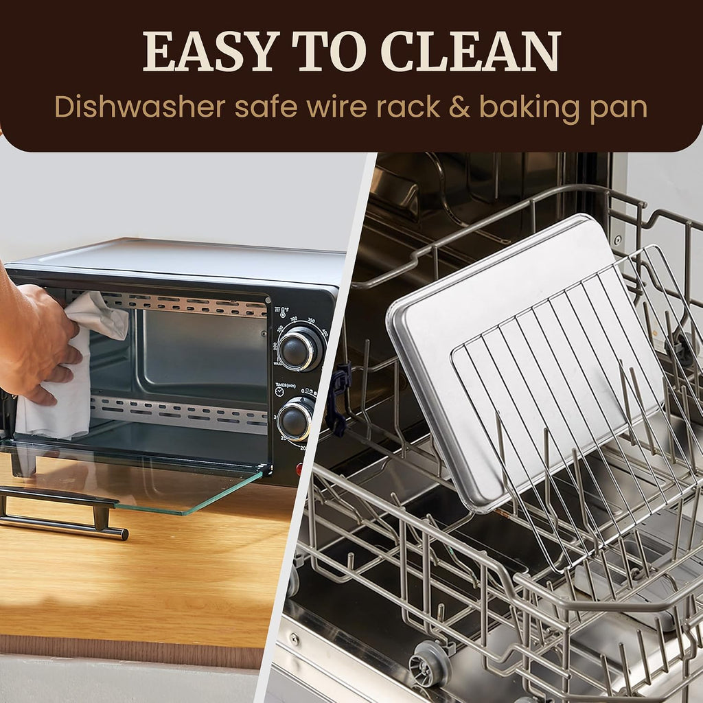 9L Black 4-Slice Countertop Toaster Oven