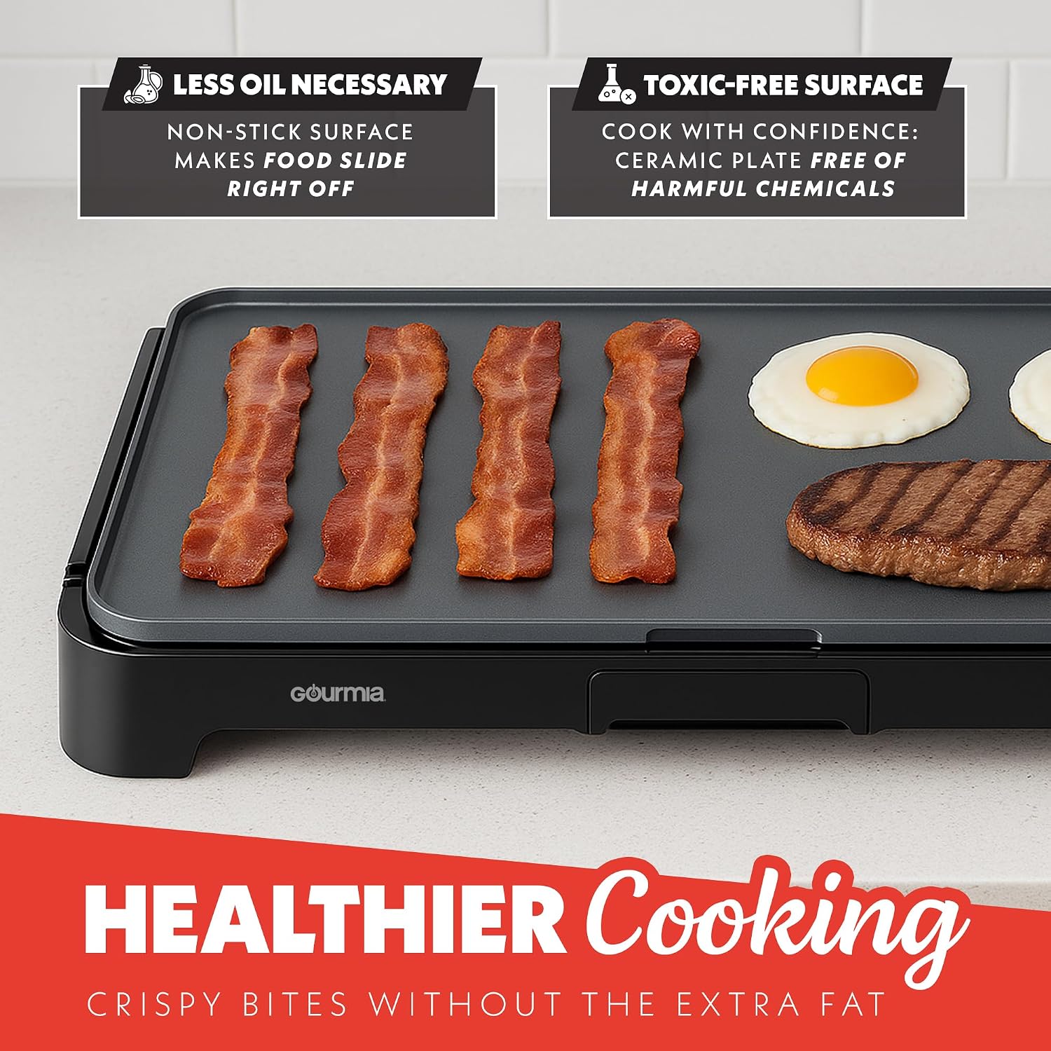 22 Inch XL Ceramic Nonstick Adjustable Temp Griddle
