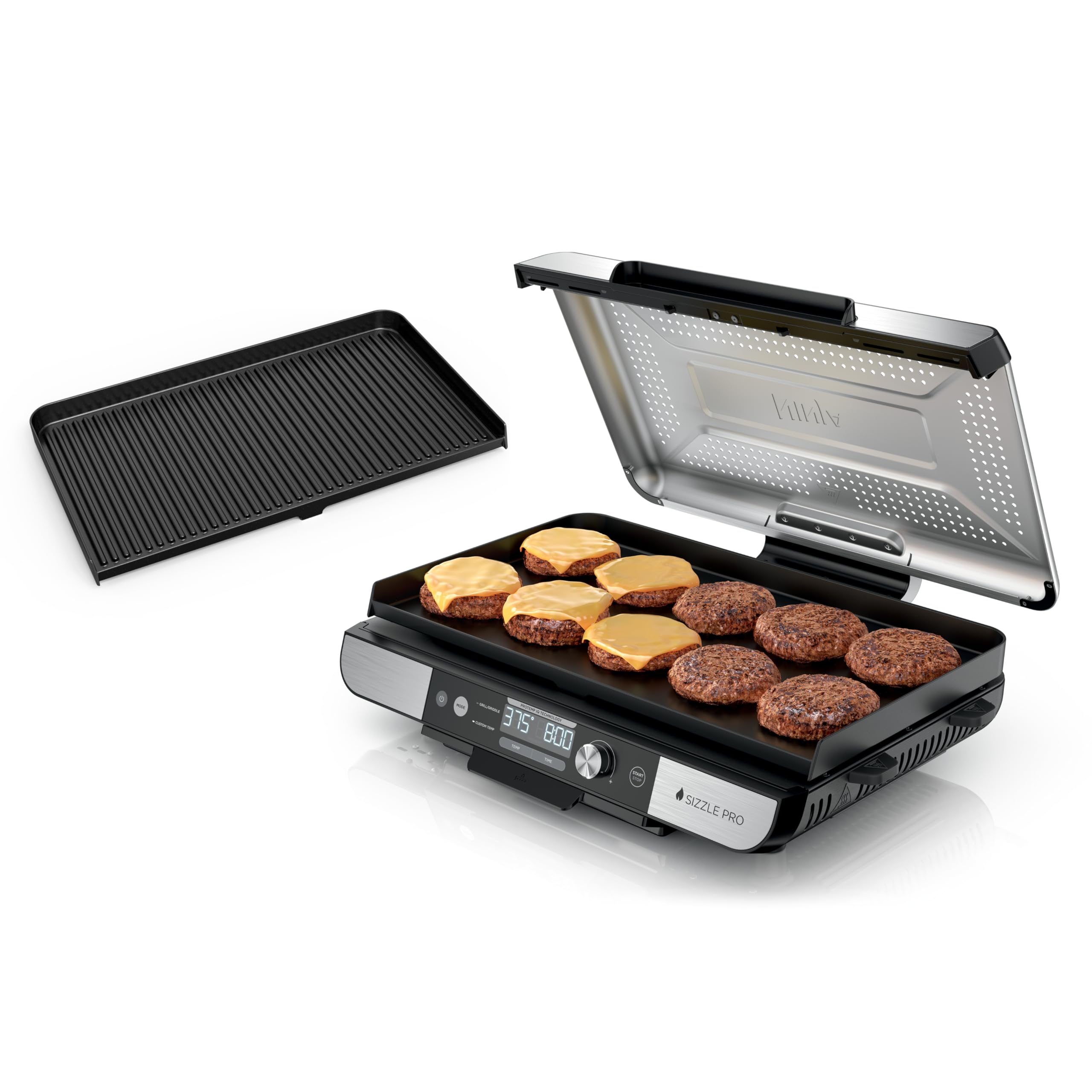 14 Inch Silver Nonstick Indoor Grill Griddle