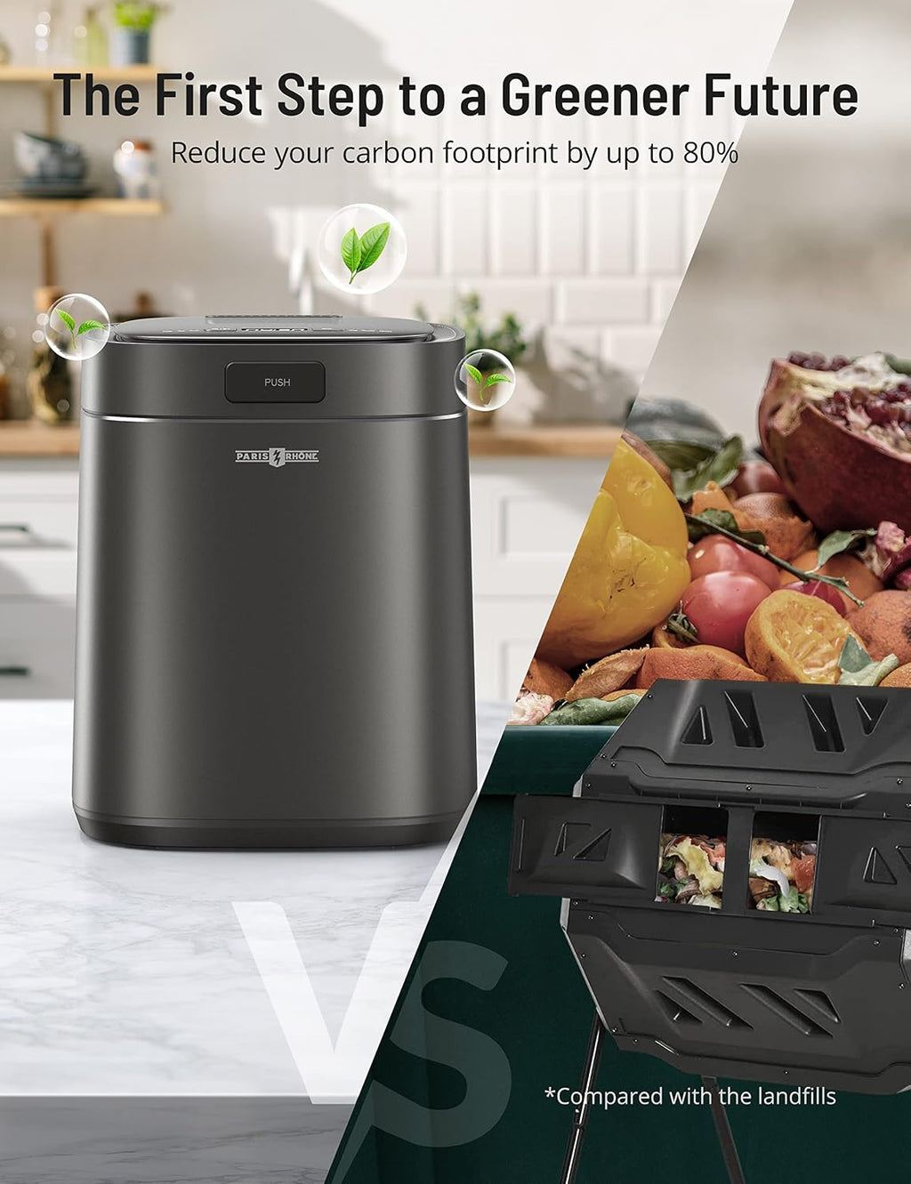 Smart Odor-Free Electric Countertop Kitchen Waste Composter