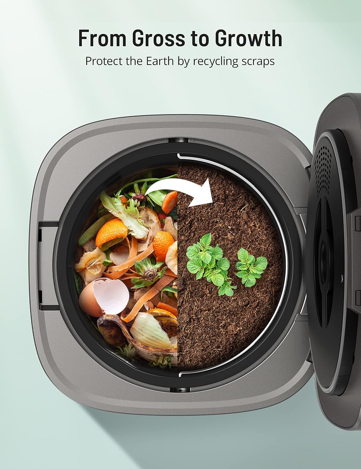 Smart Odor-Free Electric Countertop Kitchen Waste Composter