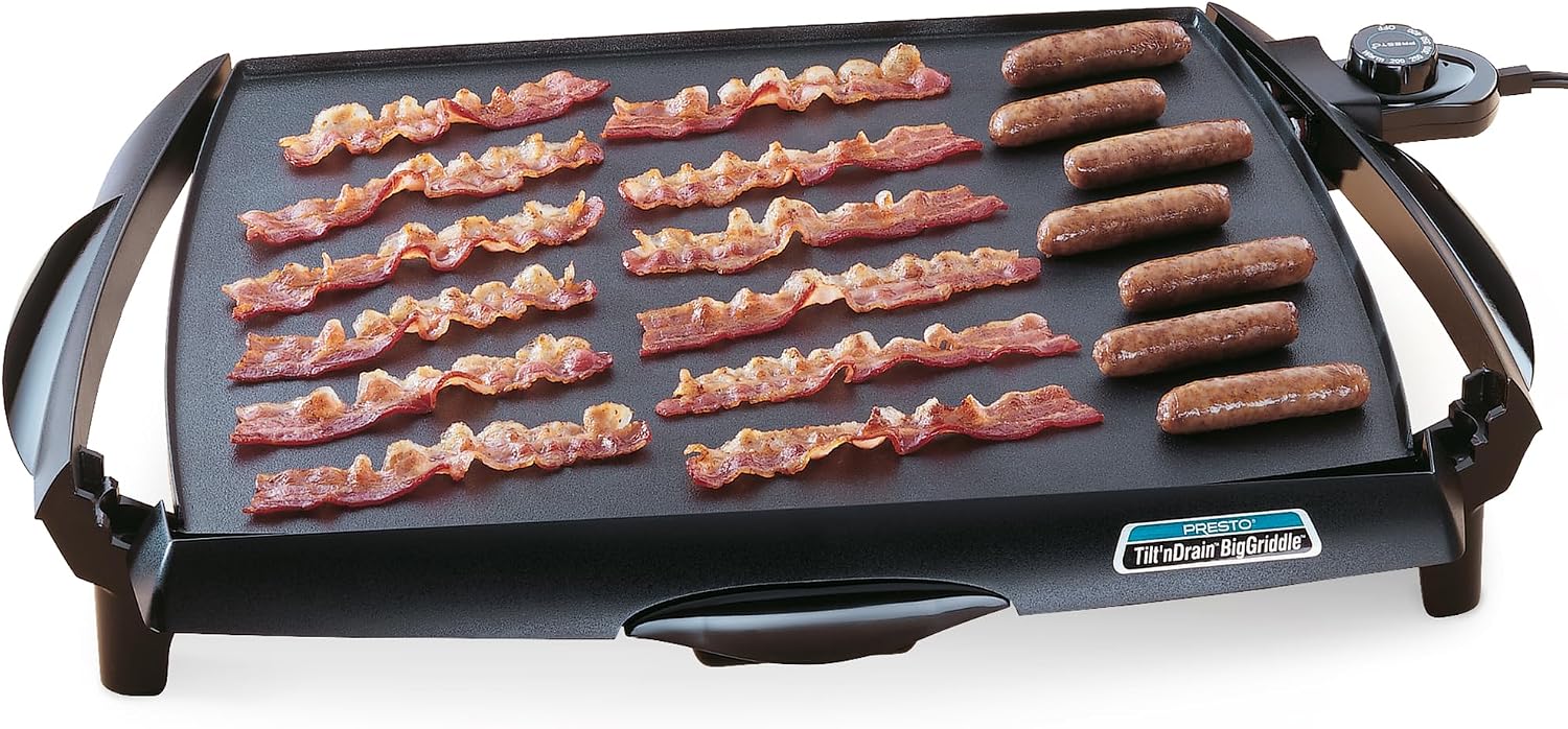 Presto 07046 Tilt 'n Drain Big Griddle Cool-Touch Electric Griddle