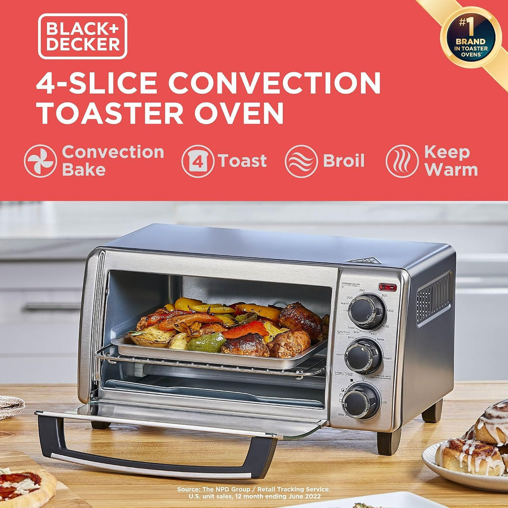 Silver Countertop Toaster Oven Compact Size