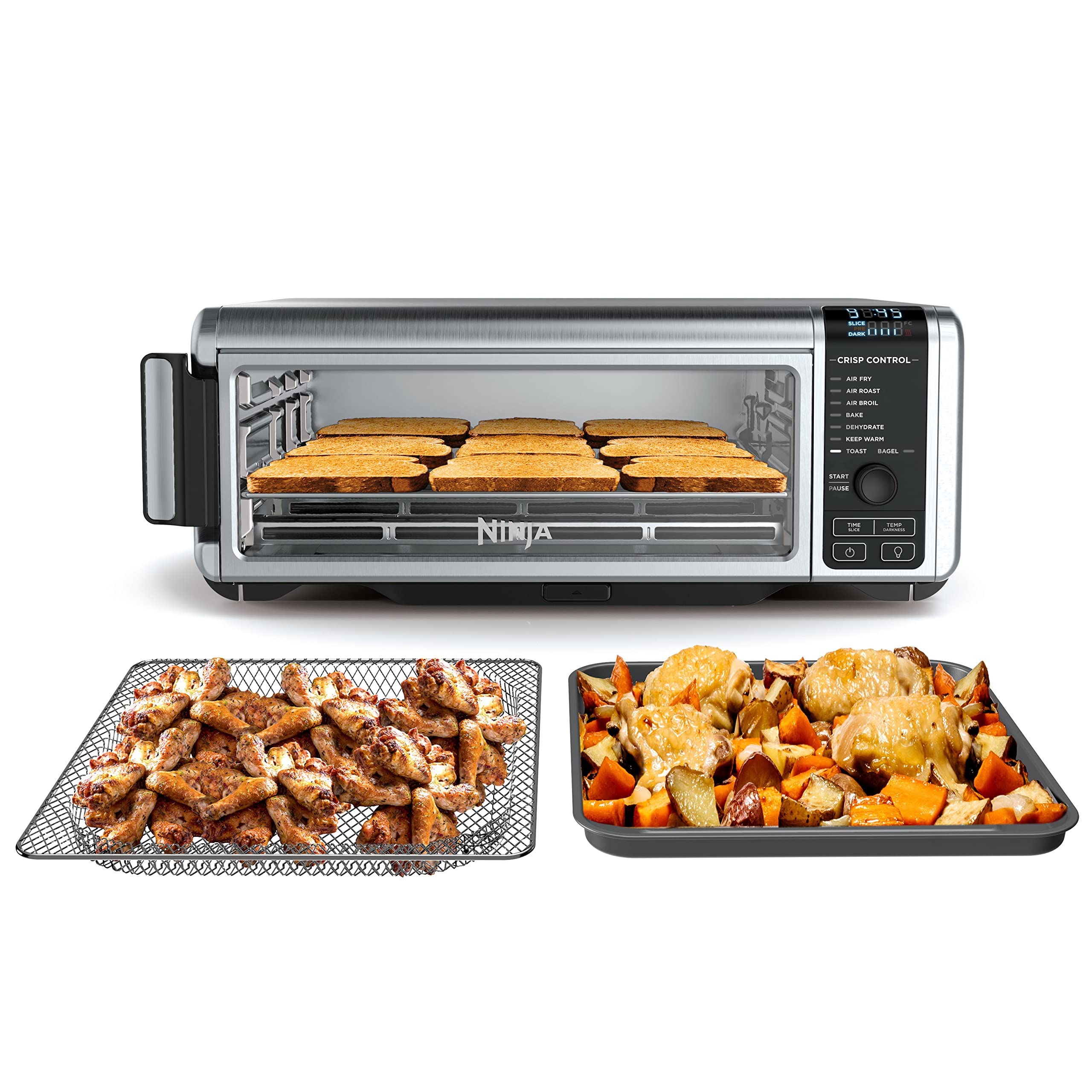 1800W 8-in-1 Stainless Steel Air Fryer Toaster Oven