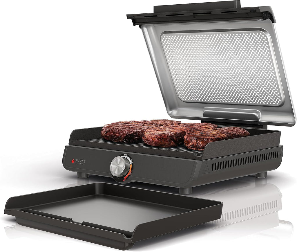 14 Inch Silver Nonstick Indoor Grill Griddle