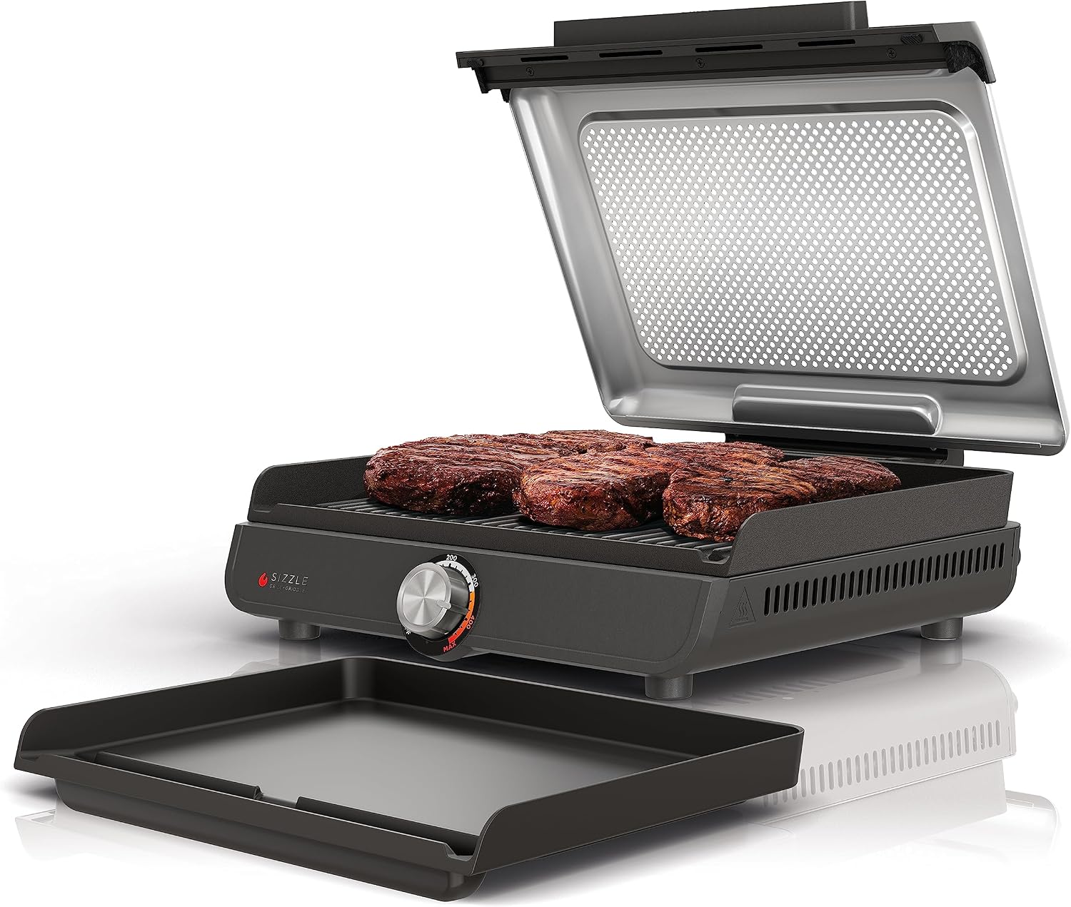 14 Inch Silver Nonstick Indoor Grill Griddle