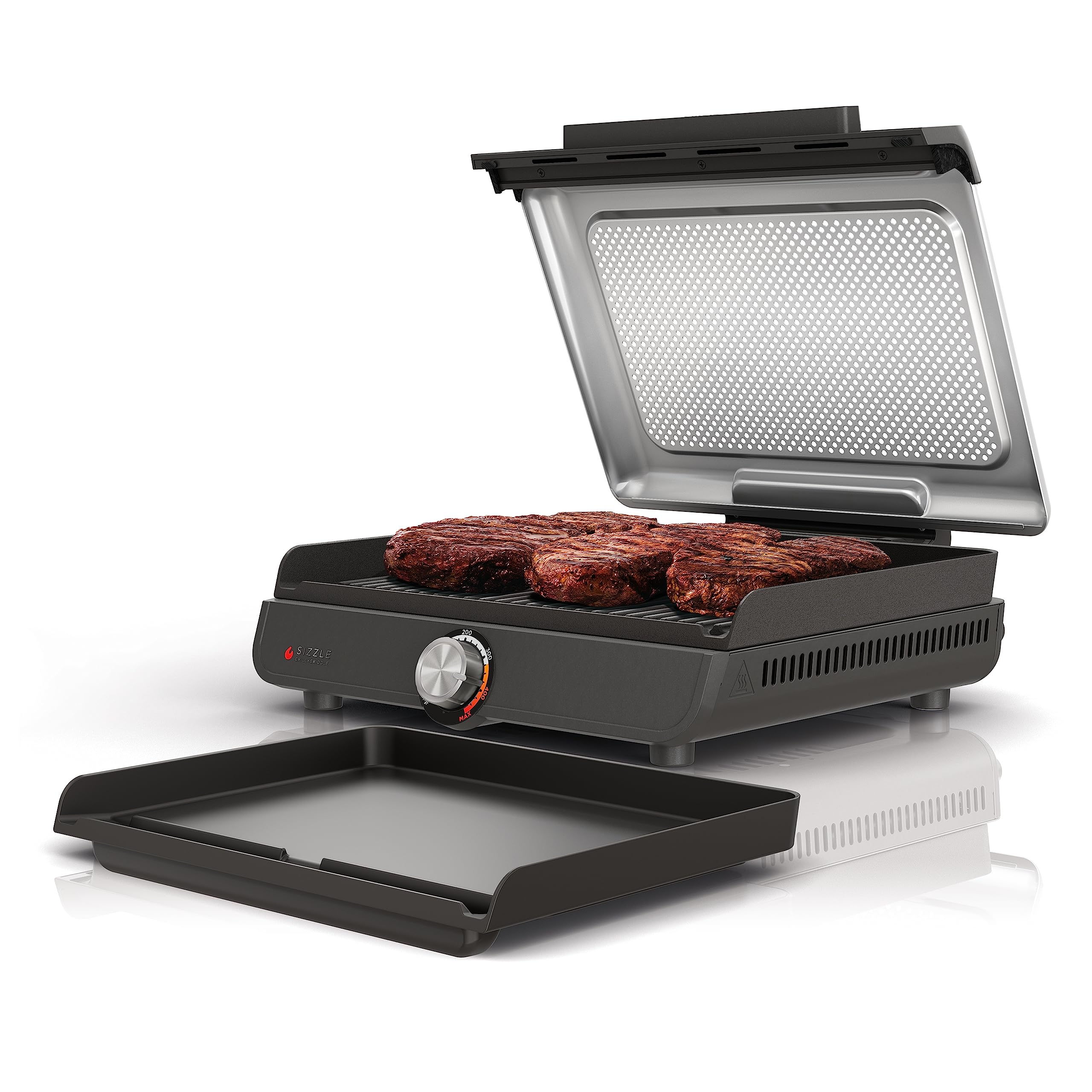 14 Inch Silver Nonstick Indoor Grill Griddle