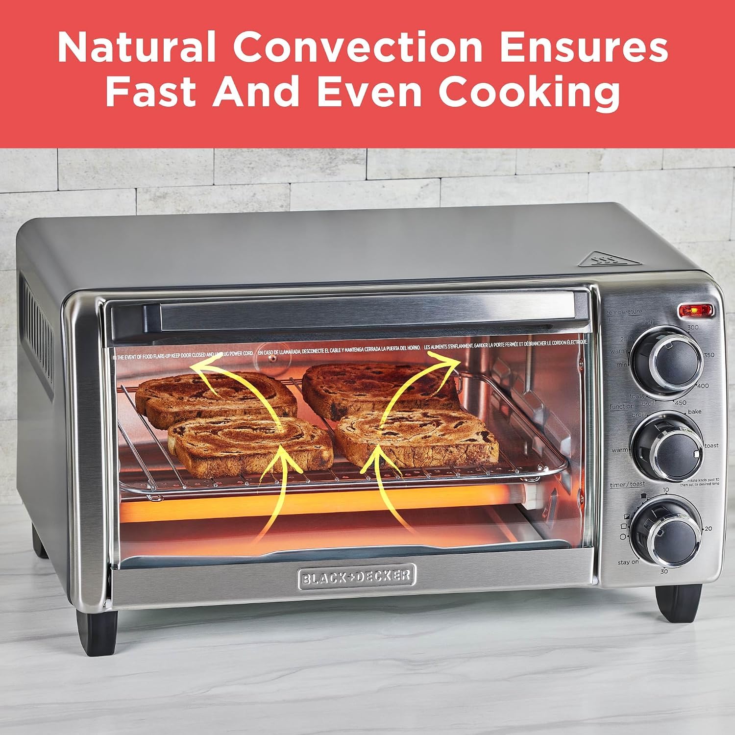 Silver Countertop Toaster Oven Compact Size