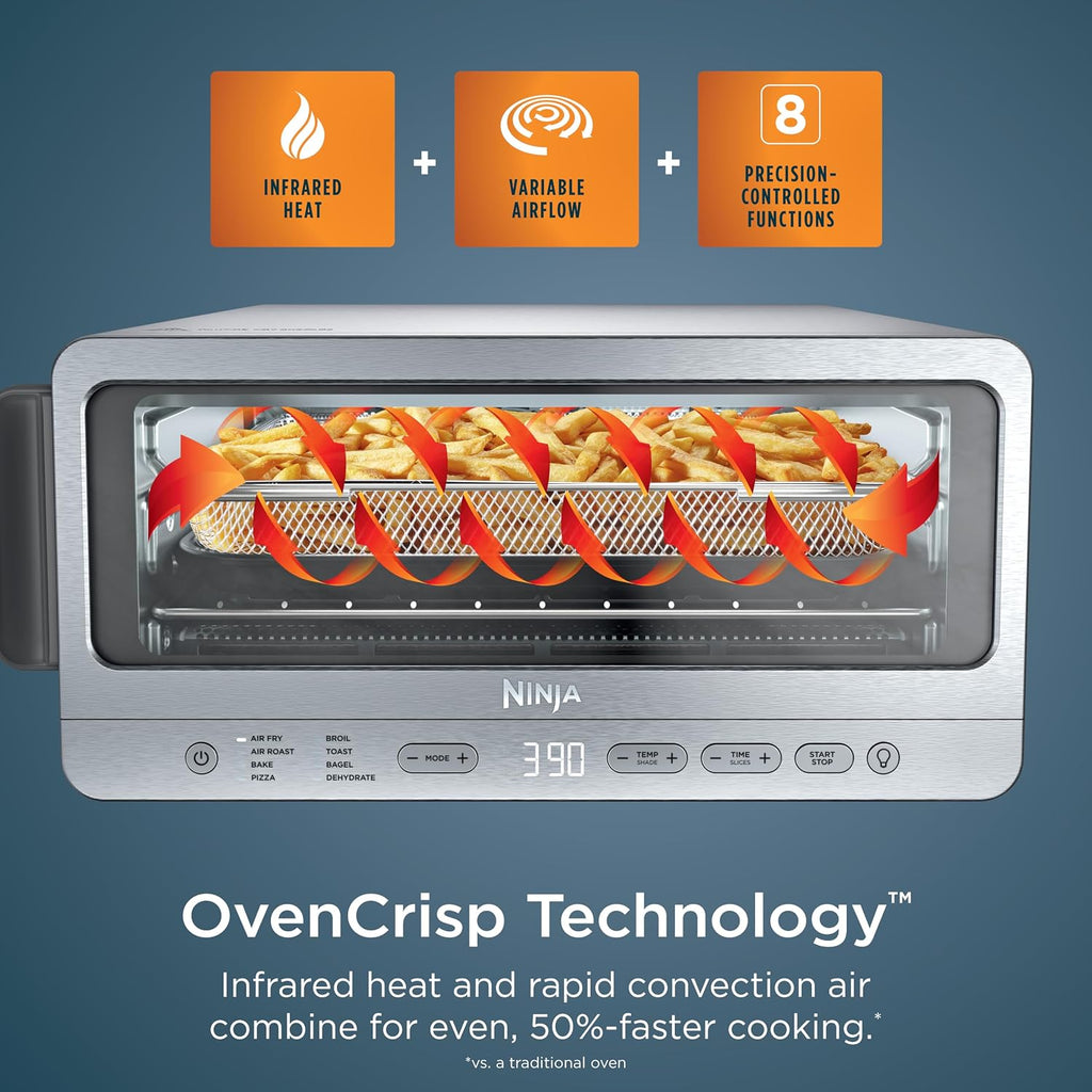 1800W 8-in-1 Stainless Steel Air Fryer Toaster Oven