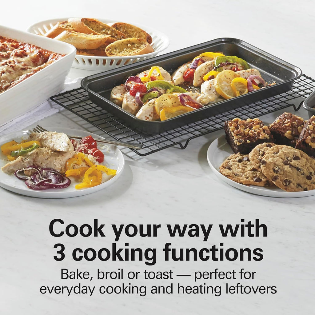 1200W 4-Slice Silver Countertop Toaster Oven
