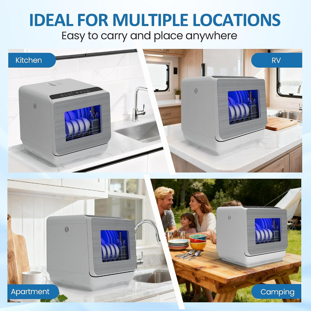 18 Inch Portable Dishwasher 6 Preset Modes Delay Start