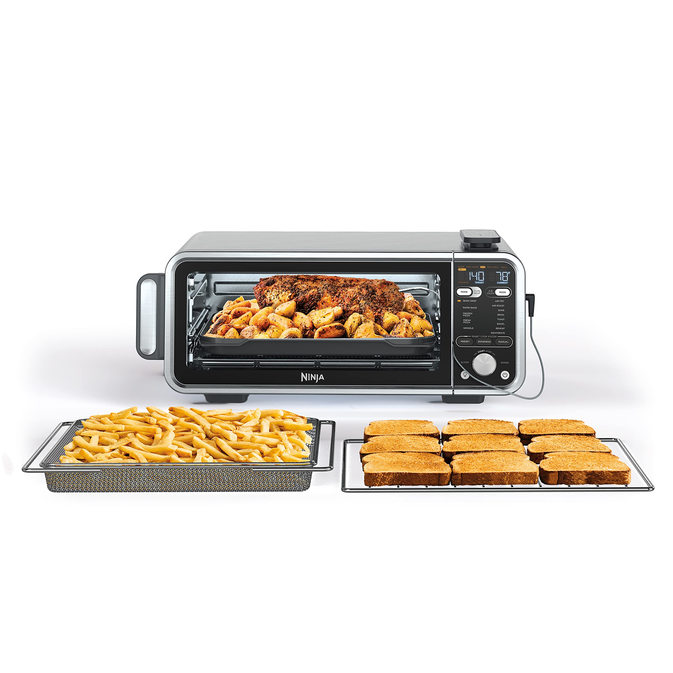 1800W 8-in-1 Stainless Steel Air Fryer Toaster Oven