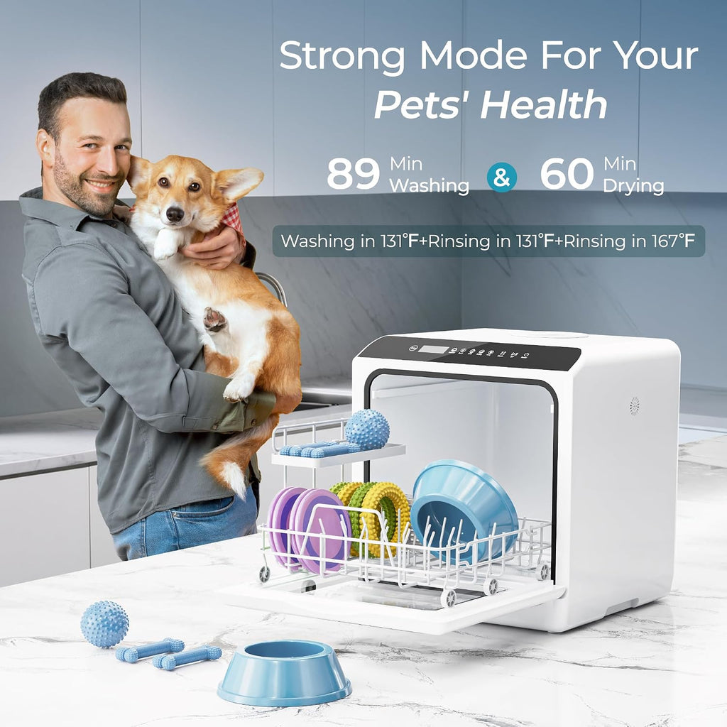 Portable Mini Dishwasher with 6 Wash Modes High Temp Air Dry