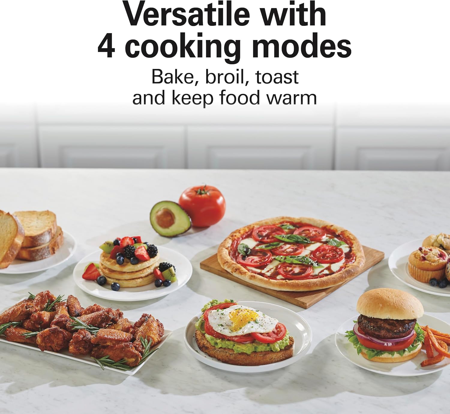 2-in-1 Stainless Steel Toaster Oven 60 Min Timer