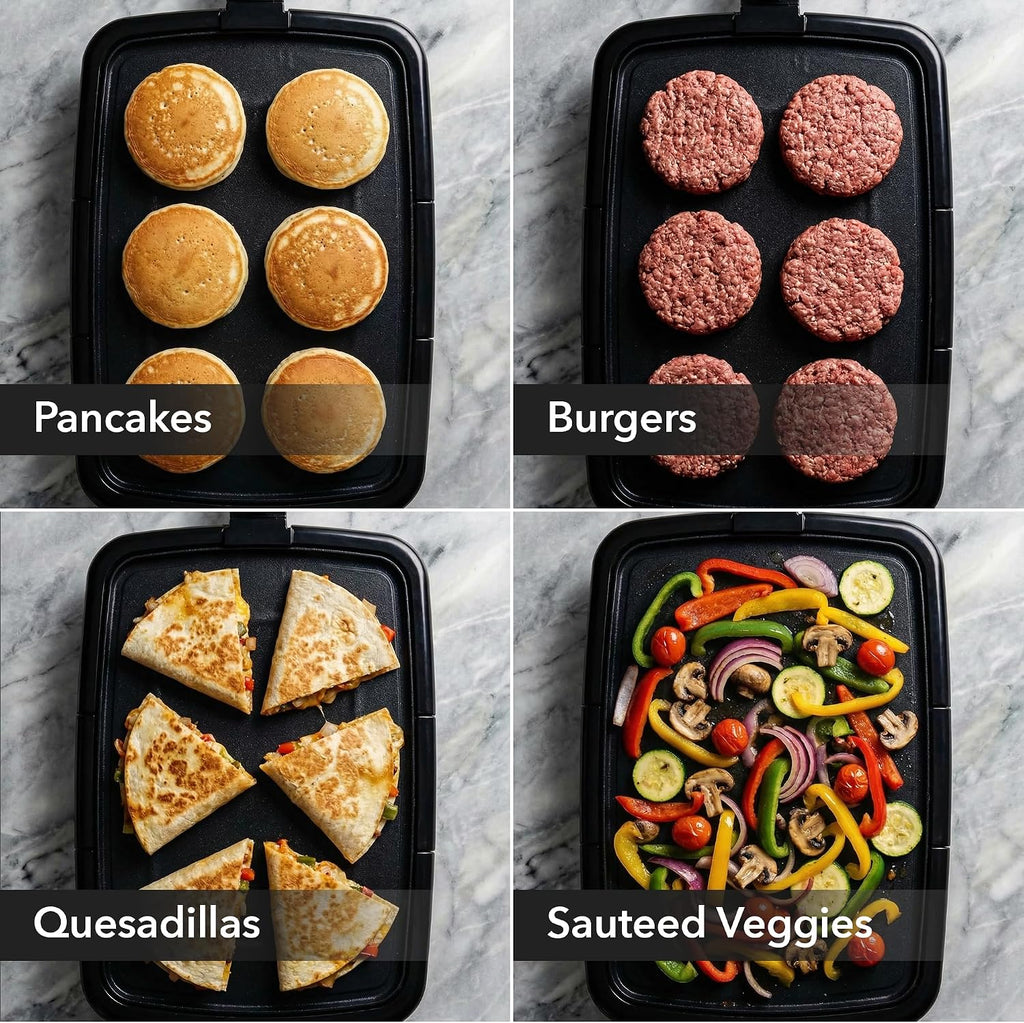 16x10 Inch Black Nonstick Adjustable Temp Griddle